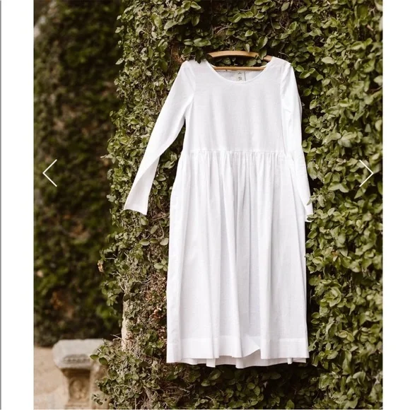 Son de Flor 100% Cotton Midi Long Sleeve Petticoat Dress in Size XXS - Picture 2 of 9